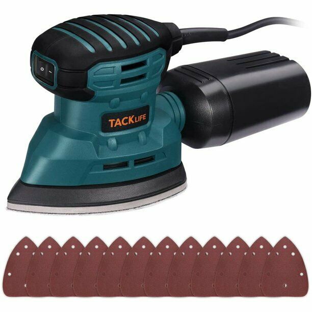 Tacklife PMS01AS Detail Mouse Sander with 12 Sandpapers