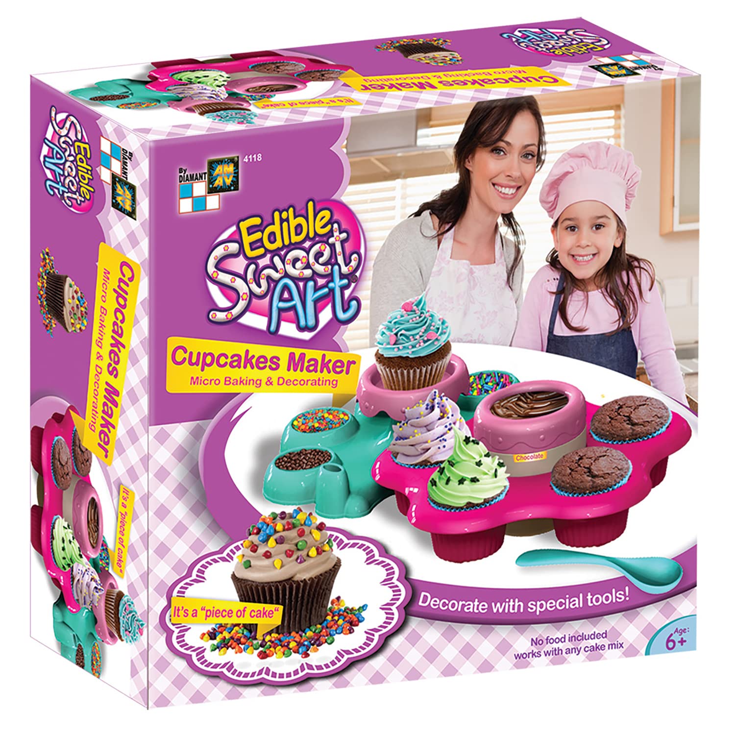 AMAV Toys Cupcake Maker Toy Activity Set Using Microwave Baking - DIY Make Your Own Delicious Treat - Edible Sweet Art