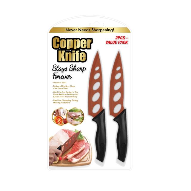 Copper Knife - 8 Pack. Never Needs Sharpening - COPPER KNIFE Stainless Steel Stays Sharp Forever