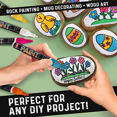 PaintMark Quick-Dry Paint Pens - Write On Anything! Rock, Wood, Glass, Ceramic & More! Low-Odor, Oil-Based, Medium-Tip Paint Markers (30 Pack)