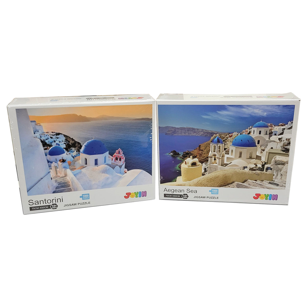 JOYIN 2-1 Santorini and Aegean Jigsaw Puzzle 1000 Piece, 12 Pack