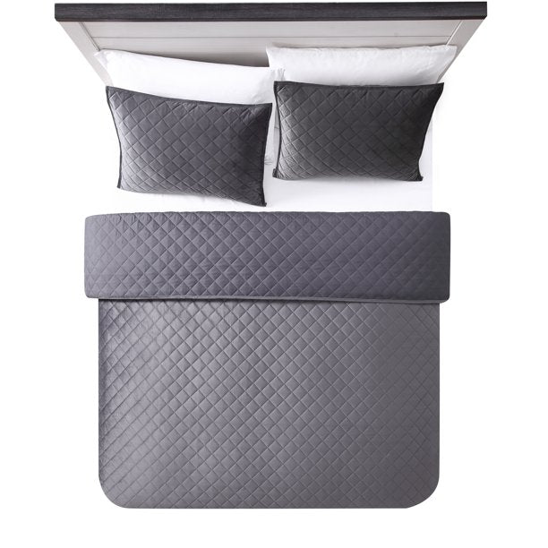 VCNY Home Solid Mink Quilt Full/ Queen Grey