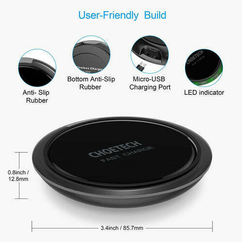 Choetech Qi Certified 7.5W Fast Wireless Charger, 2 Pack