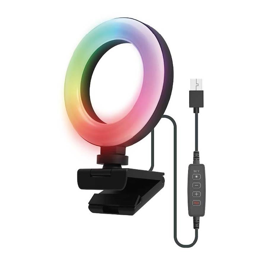 Digipower 4.5" Clip-On Laptop RGB Video Ring Light, 7 Color & 11 Special Effects W/Full Remote Control