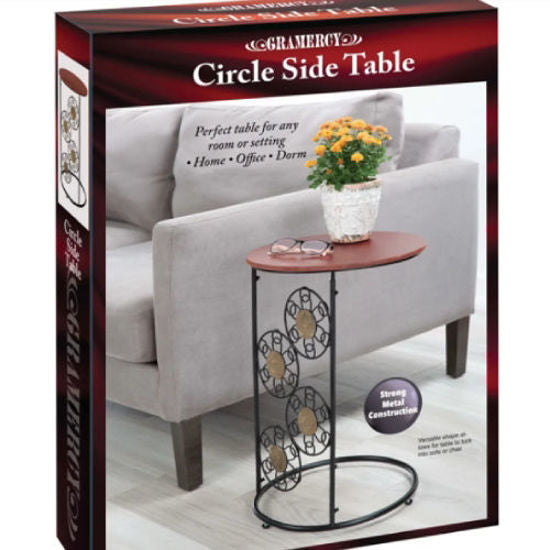 Etna Wooden/Metal Circle Side Table