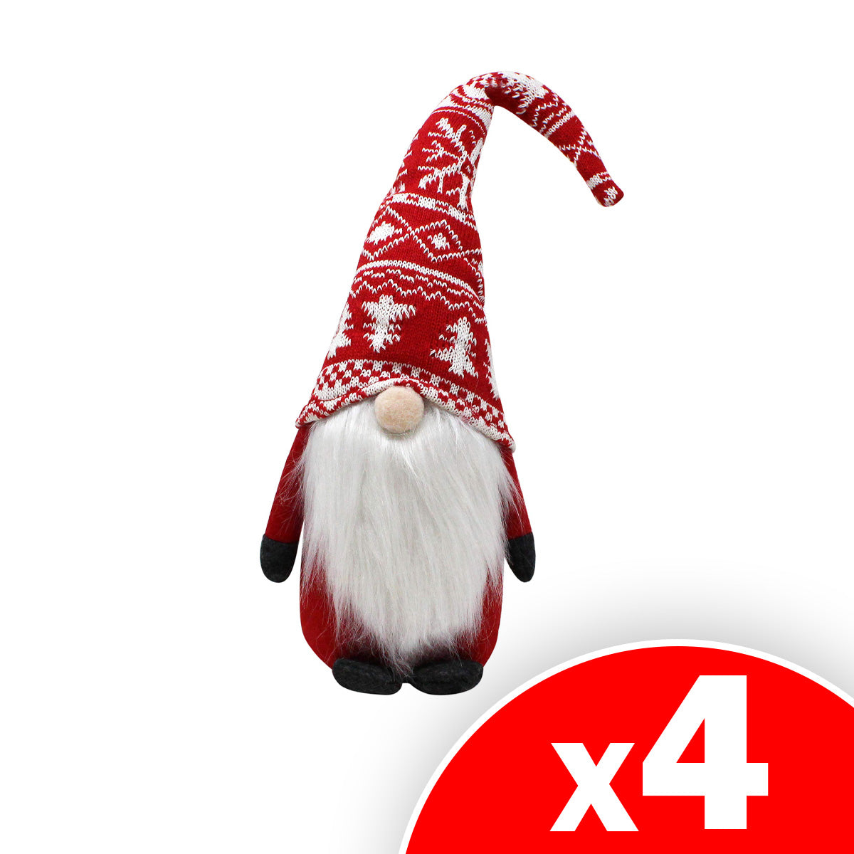 JOYIN Christmas Gnome Swedish Santa Tomte Plush Red Gnome Tabletop Ornament Christmas Decoration, 4 Pack