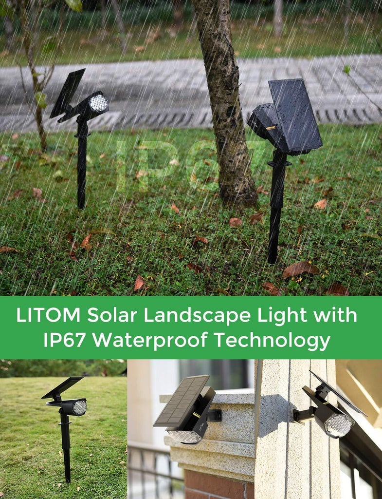 Litom 30 LED outdoor Solar Pro Landscape Light, 4 Pack