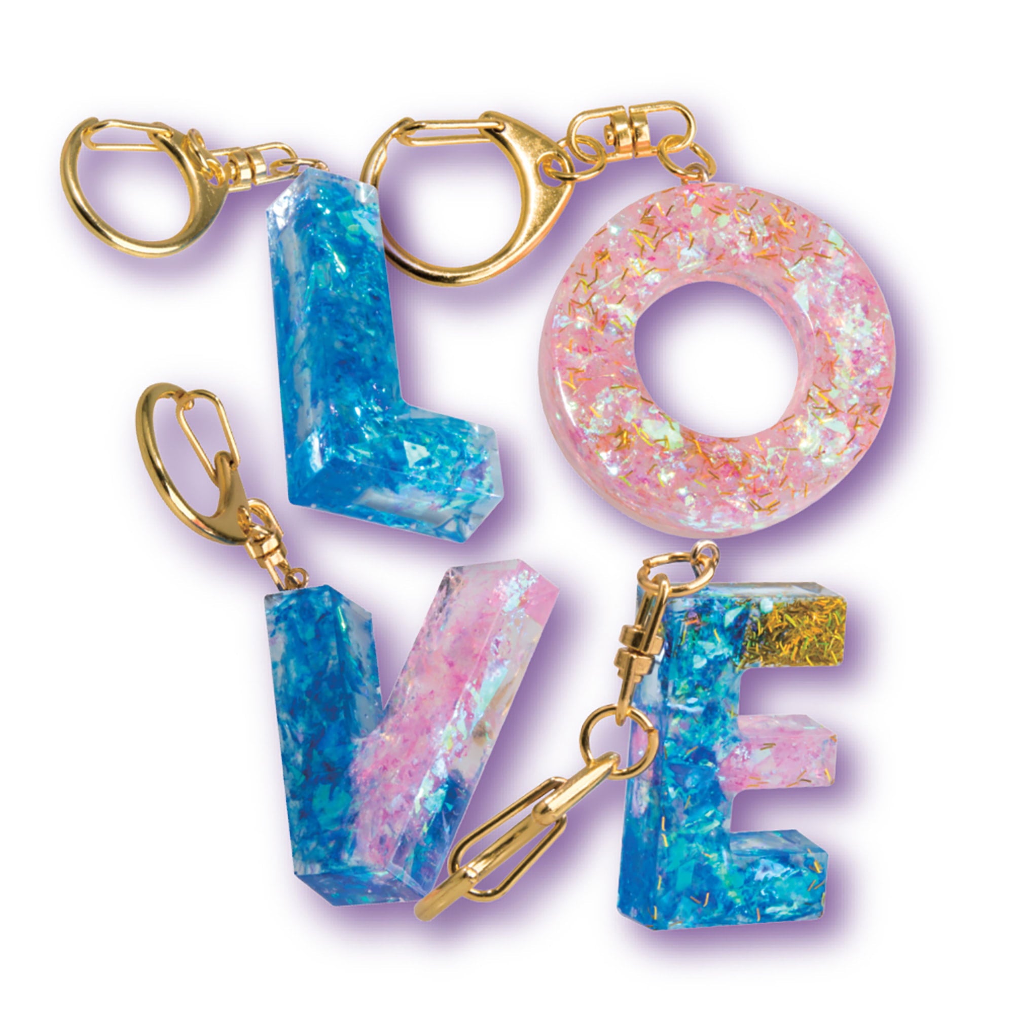 AMAV Fashion Time Love Crystal Key Chain Making Kit, Makes 4 Beautiful  Key Chains with Sparkling