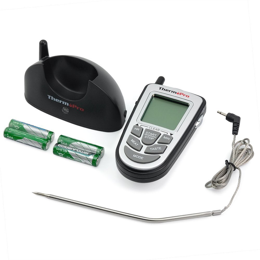 ThermoPro TP09 Electric Wireless Remote Digital Food Cooking Meat BBQ Grill Oven Smoker Thermometer / Timer, 300 Feet Range