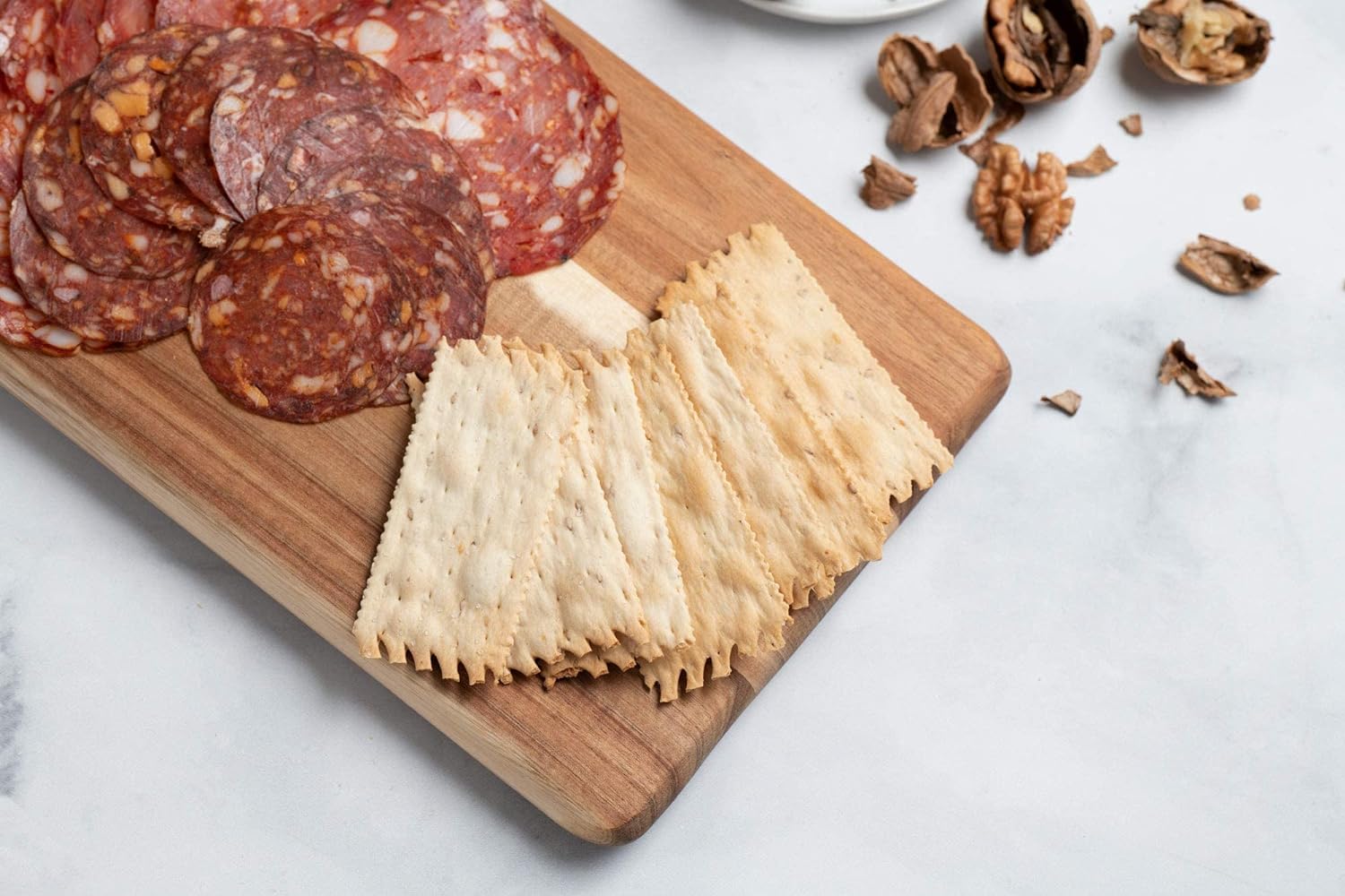 Villa Acacia Wooden Cutting Board - 17 x 7 Inch Wood Board Serving Tray for Bread and Cheese with Handle
