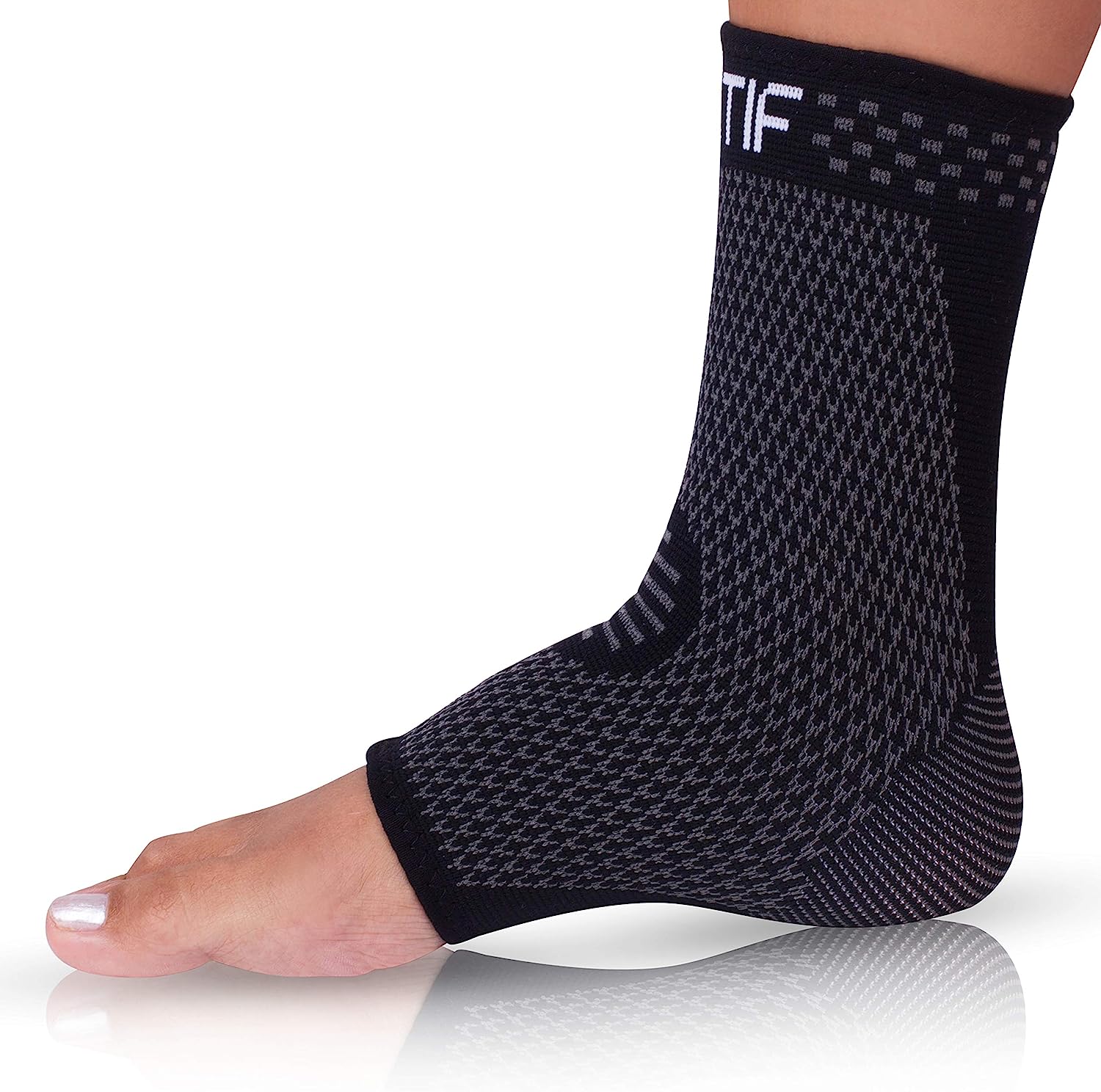 Actif Sports Ankle Compression Sleeve - Breathable Ankle Sleeve to Speed Up Recovery, Prevent Injury, Reduce Swelling, Achilles Tendon and Plantar Fasciitis Support, and More (Large US Size 10-13)