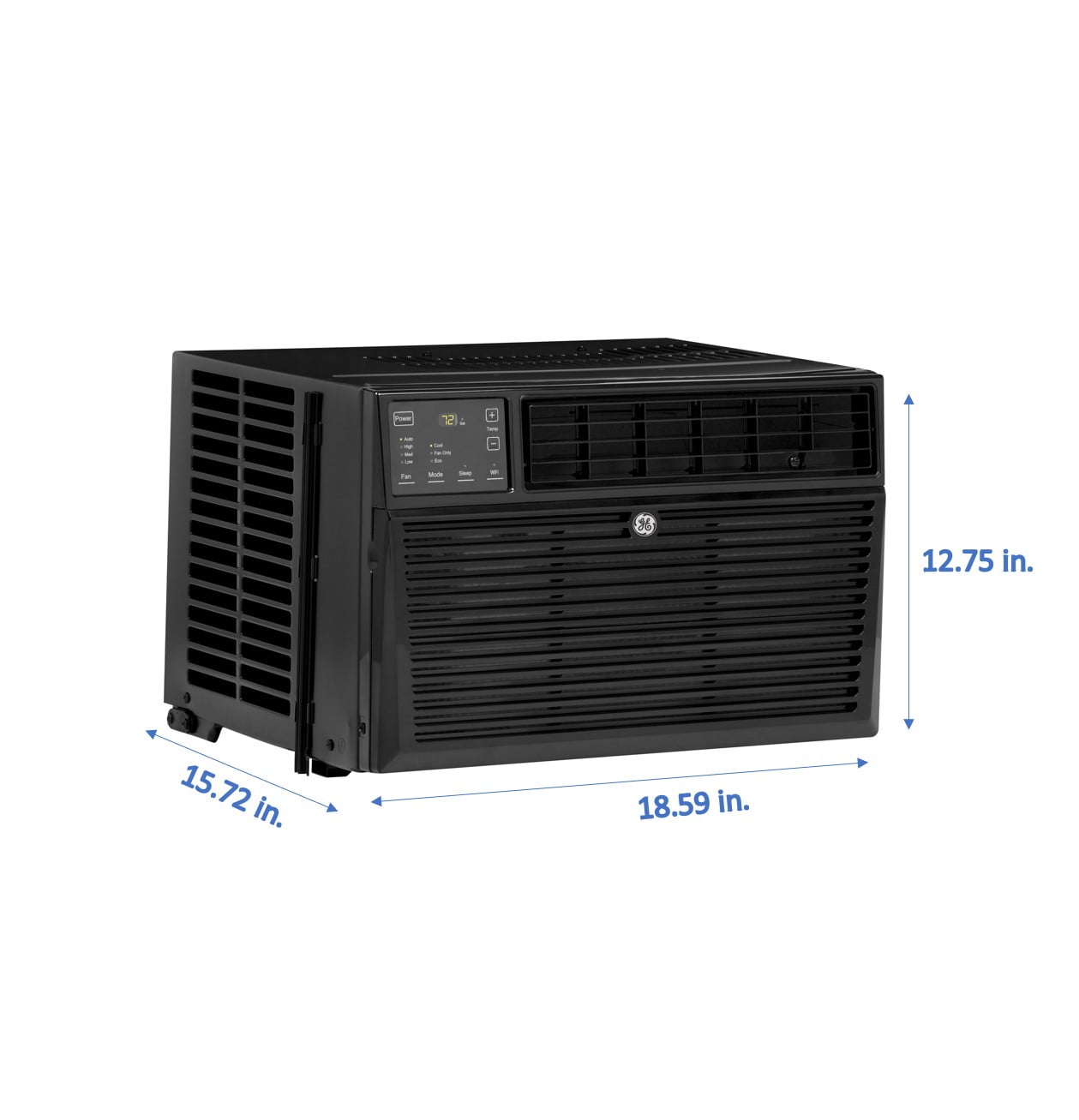 GE Appliances 8,000 BTU 115-Volt Smart Window Air Conditioner with Remote, AEN08LZ, Black