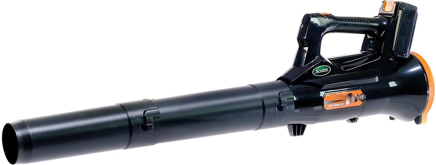 Scotts LB24020S 20-Volt Cordless Electric Turbo Leaf Blower, Includes 4.0Ah Battery & Fast Charger