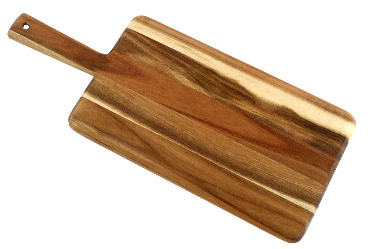 Villa Acacia Wooden Cutting Board - 17 x 7 Inch Wood Board Serving Tray for Bread and Cheese with Handle