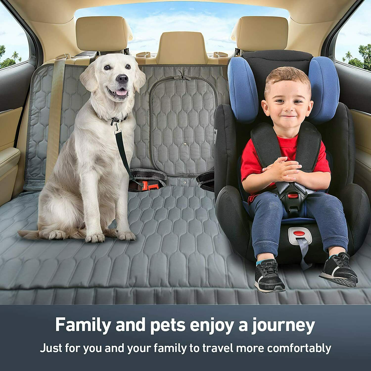 Luxury Waterproof Dog Car Bench Seat Cover
