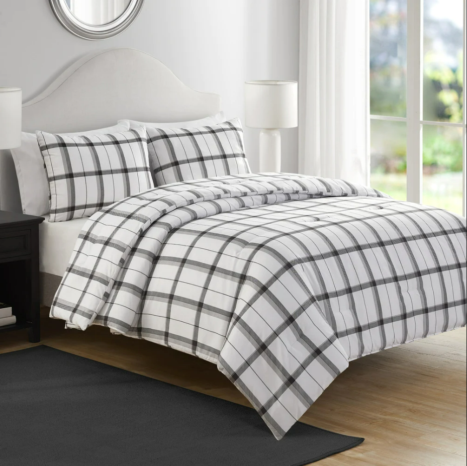 Perry Ellis Full/Queen Grey/White 3-piece bedding