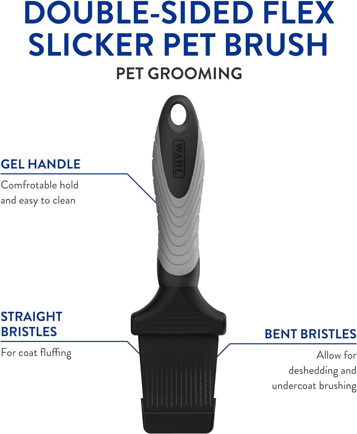 WAHL Professional Animal Double-Sided Flex Slicker Pet Brush for Dogs & Cats, 4 Pack