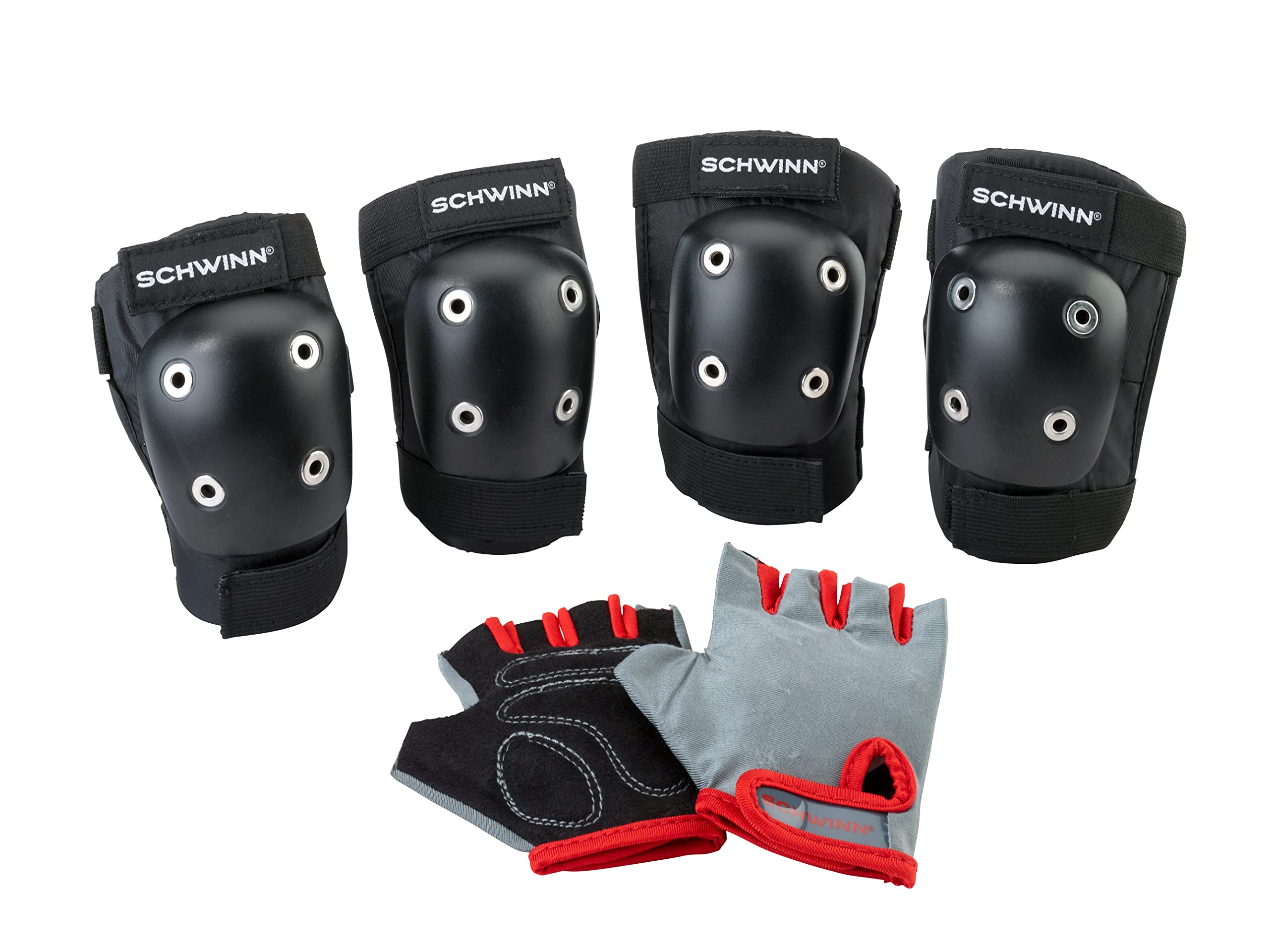 Schwinn Kids Bike Gloves Set, Knee and Elbow Pads, Protective Gear, 6 Pack