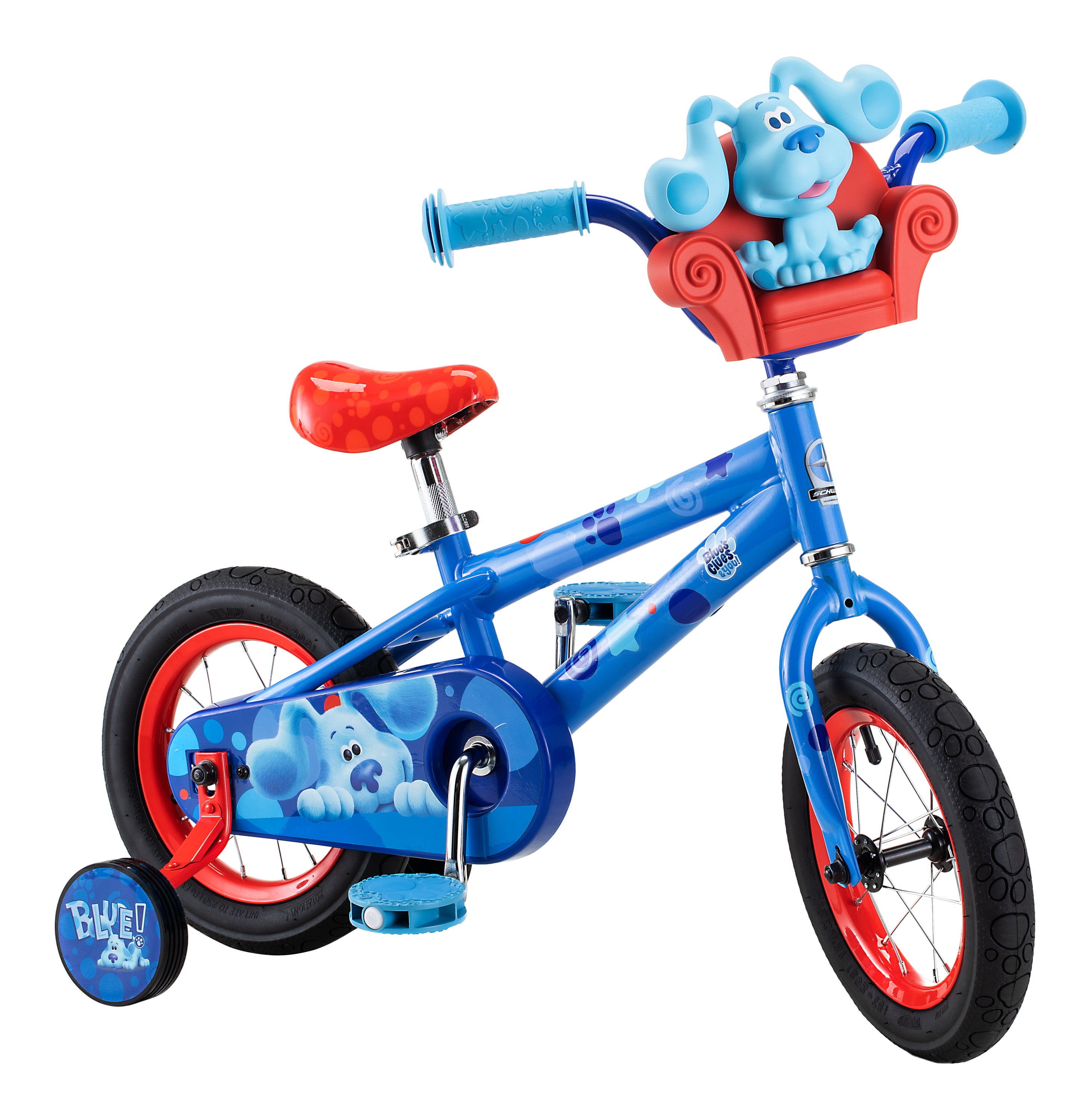 Schwinn Nickelodeon Blue's Clues Kids Bike, 12-Inch Wheel, Ages 2 to 4, with Training Wheels, Blue