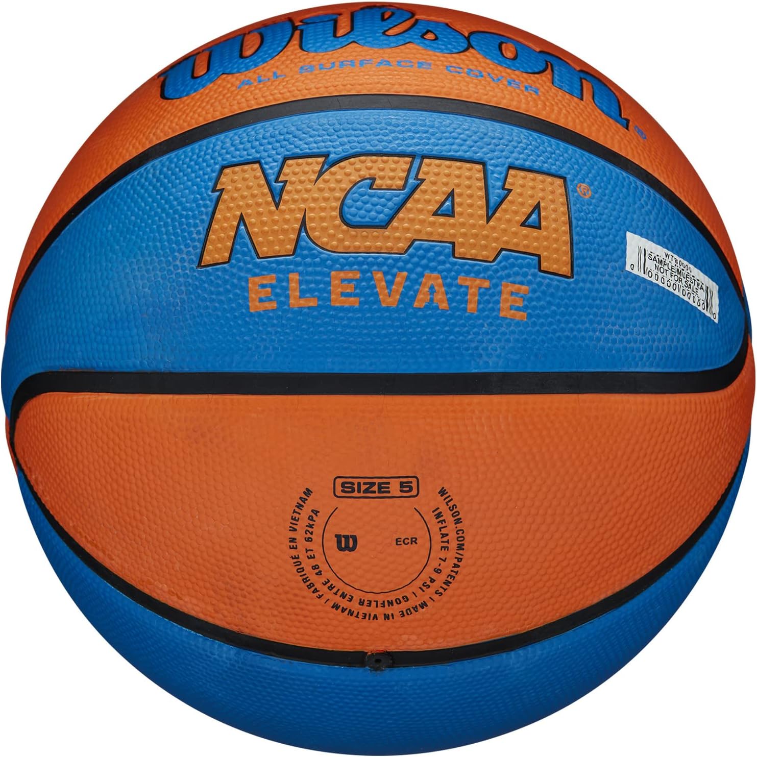 Wilson NCAA Elevate Basketball, Size 5 - 27.5", Royal/Orange
