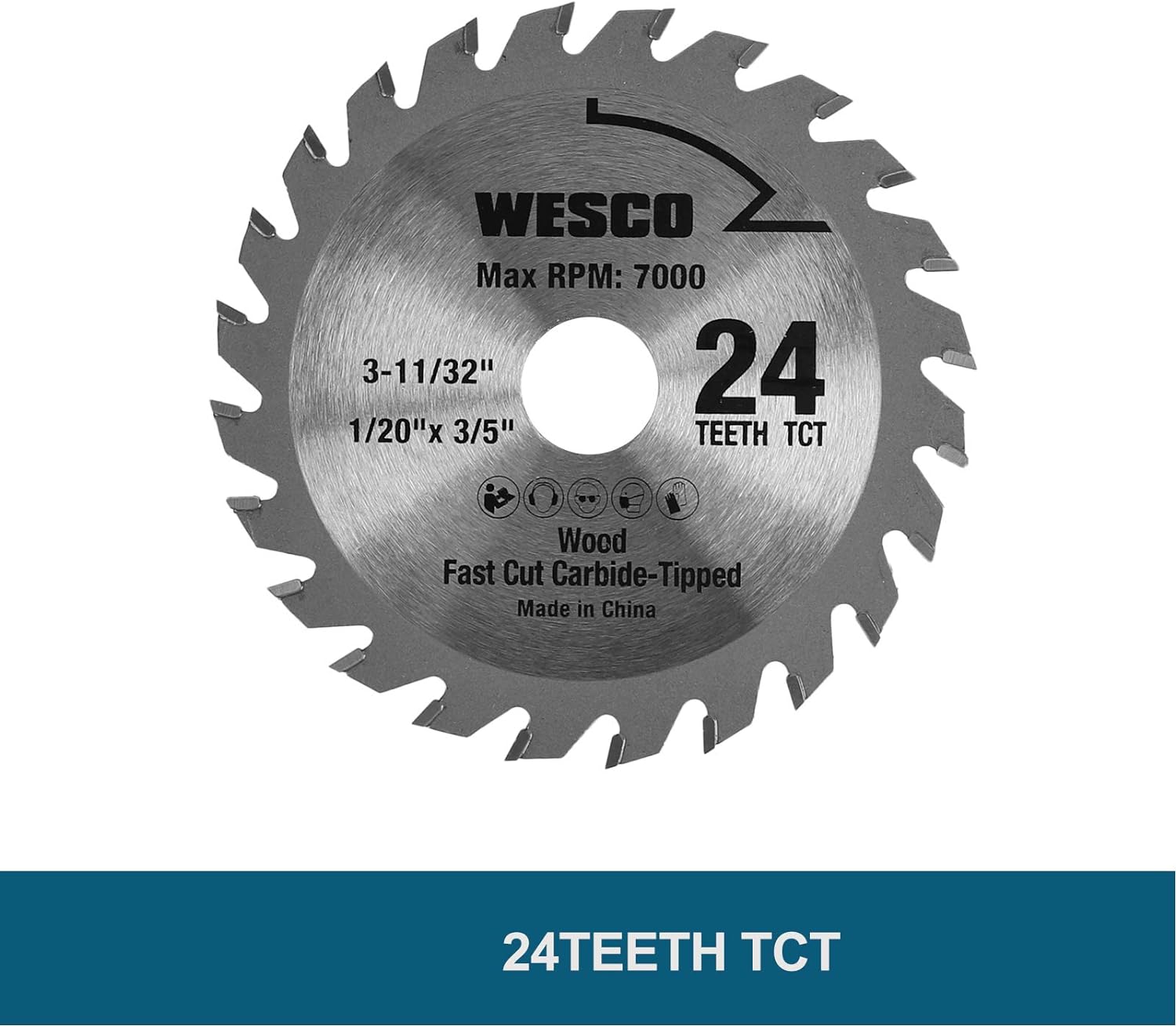 WESCO 3-3/8" Compact Circular Saw Blade Set, Arbor Size:3/5", Pack of 3-Pieces TCT/HSS/Diamond Saw Blades WS9801 for Worx WX420L & WX523L WESCO WS2978U 85mm Blade Set for Mini Saw