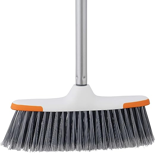 Superio Brand Lightweight Grey Essential Household Broom with Metal Handle, 12 Pack