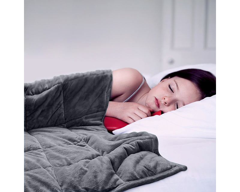 Sedona House 7 lb. Silky Velvet Weighted Blanket for Kids, Reversible & Machine Washable blanket, Dark Grey, 41X60 inches