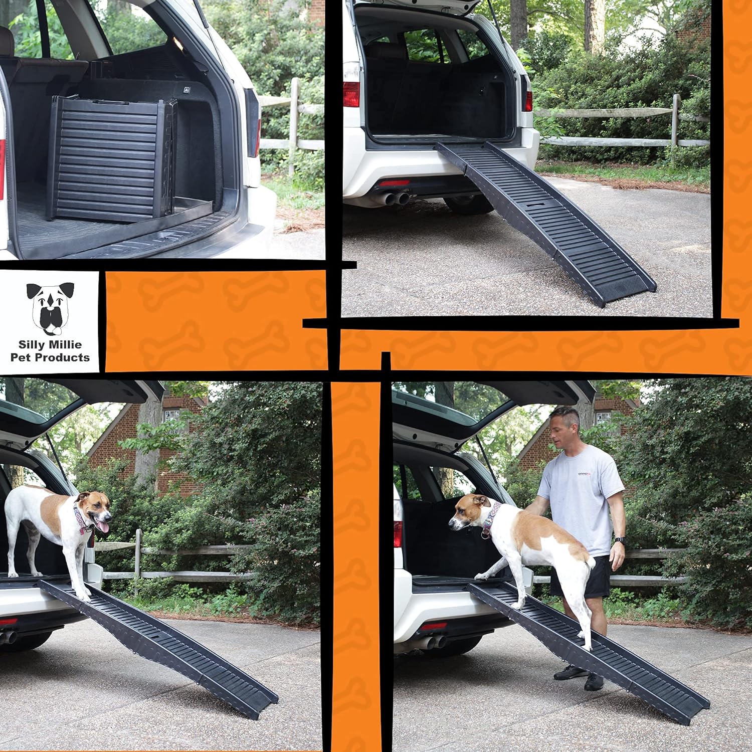 Silly Millie Compact Folding Pet Ramp for Your Dog & Cat. Great for Cars, Trucks and SUVs