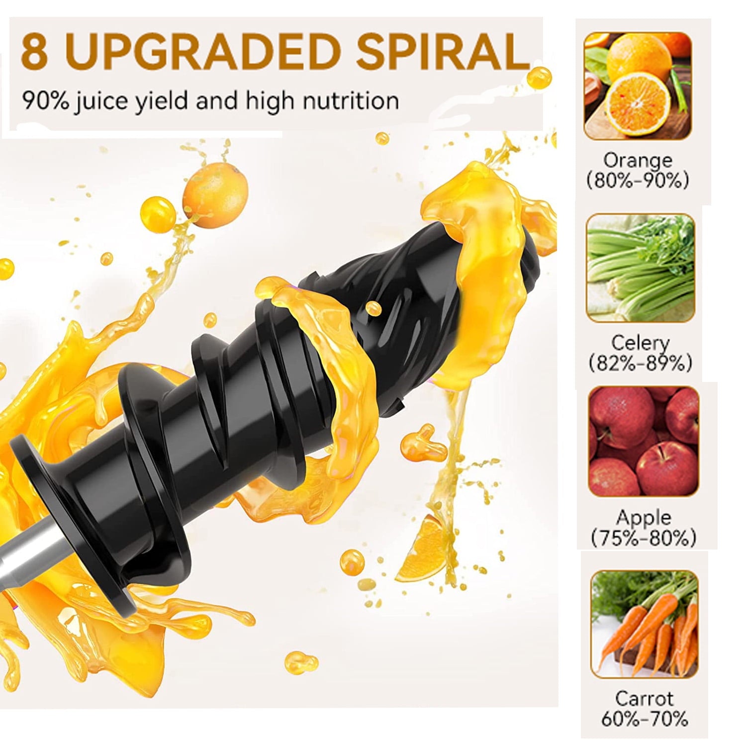 Wamife Juicer Machines 2 Modes Cold Press Juicer Slow Masticating Juicer Extractor with Quiet Motor/Reverse Function for Fruit & Vegetable, Cup & Brush Included
