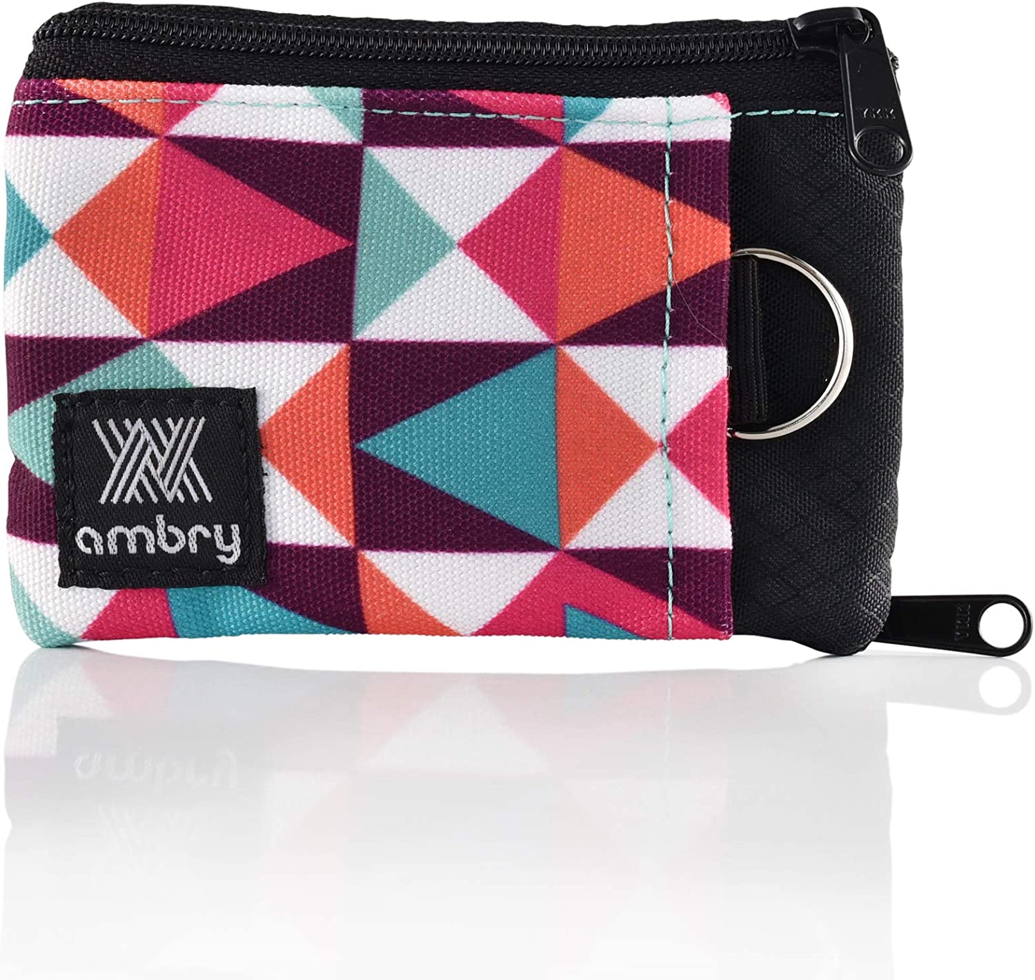 Ambry GoWallet, Lightweight Minimalist Surf Wallet with Zipper and Keychain
