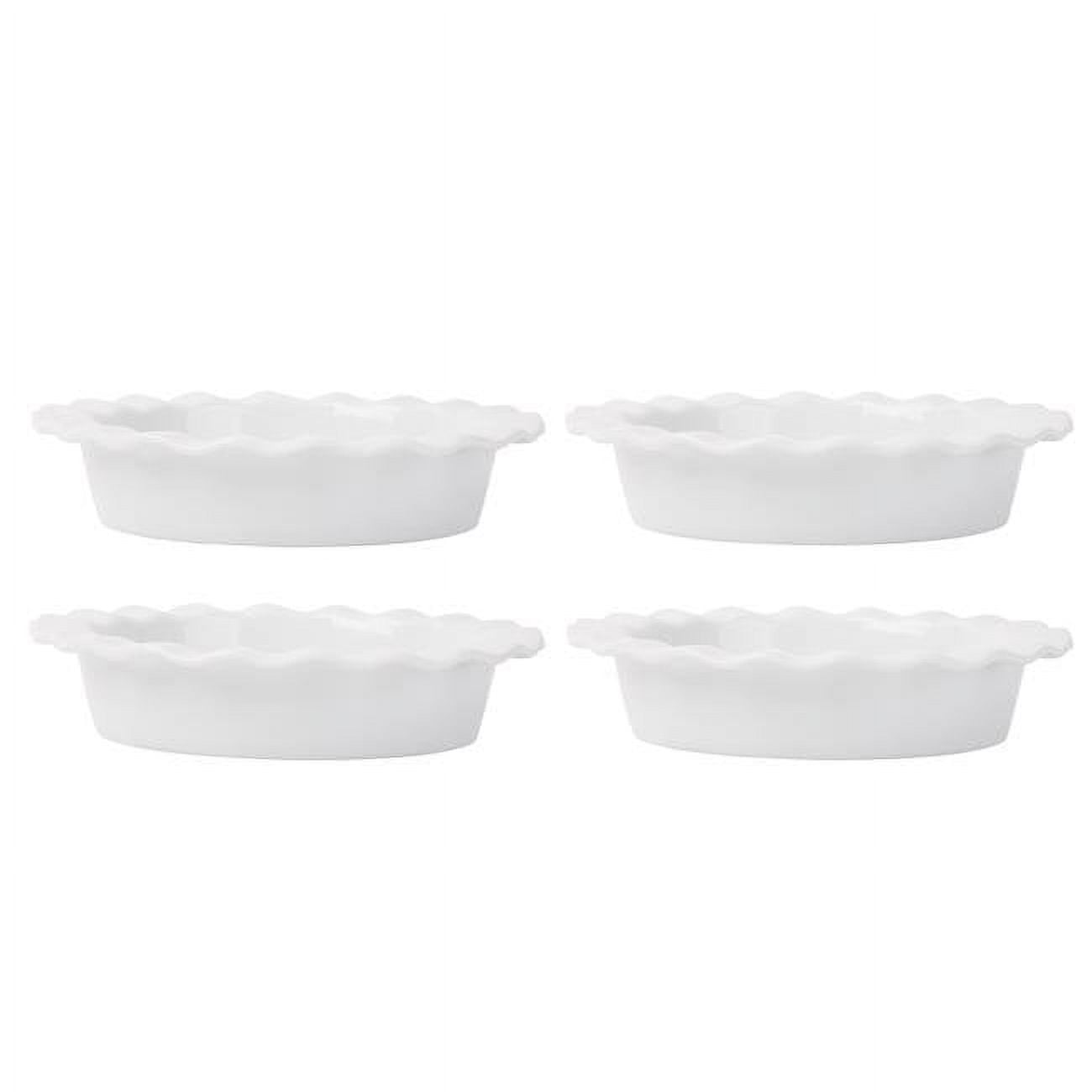 Home Essentials Ceramic 5 in. Ruffle Mini Pie Plates - Set of 4