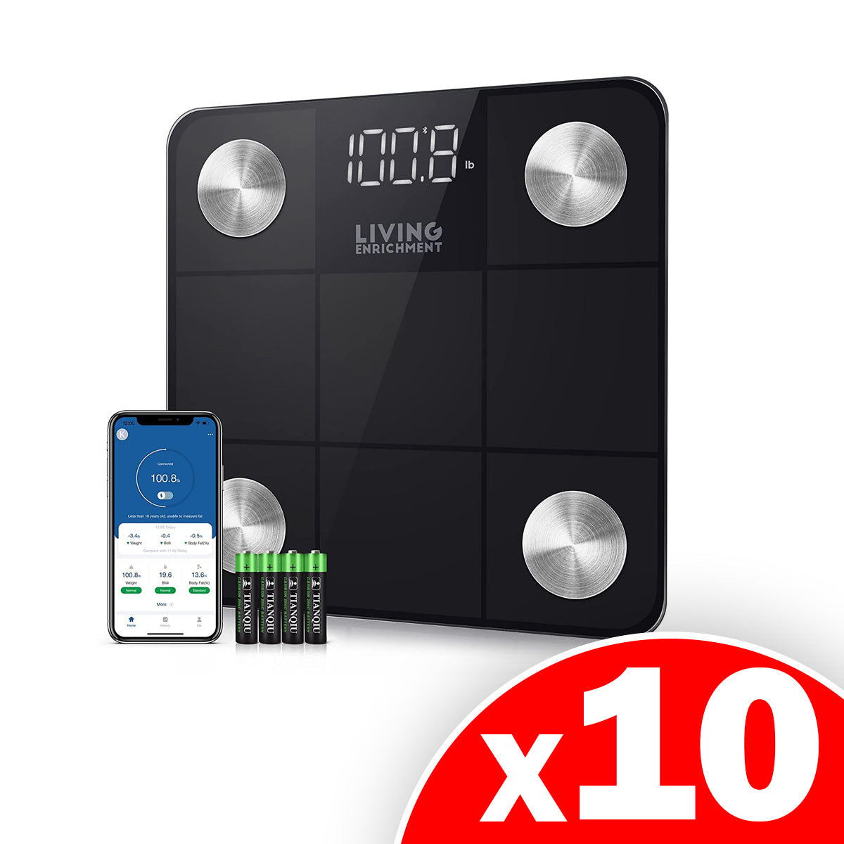 Bluetooth Scale for Body Weight, 10 Pack