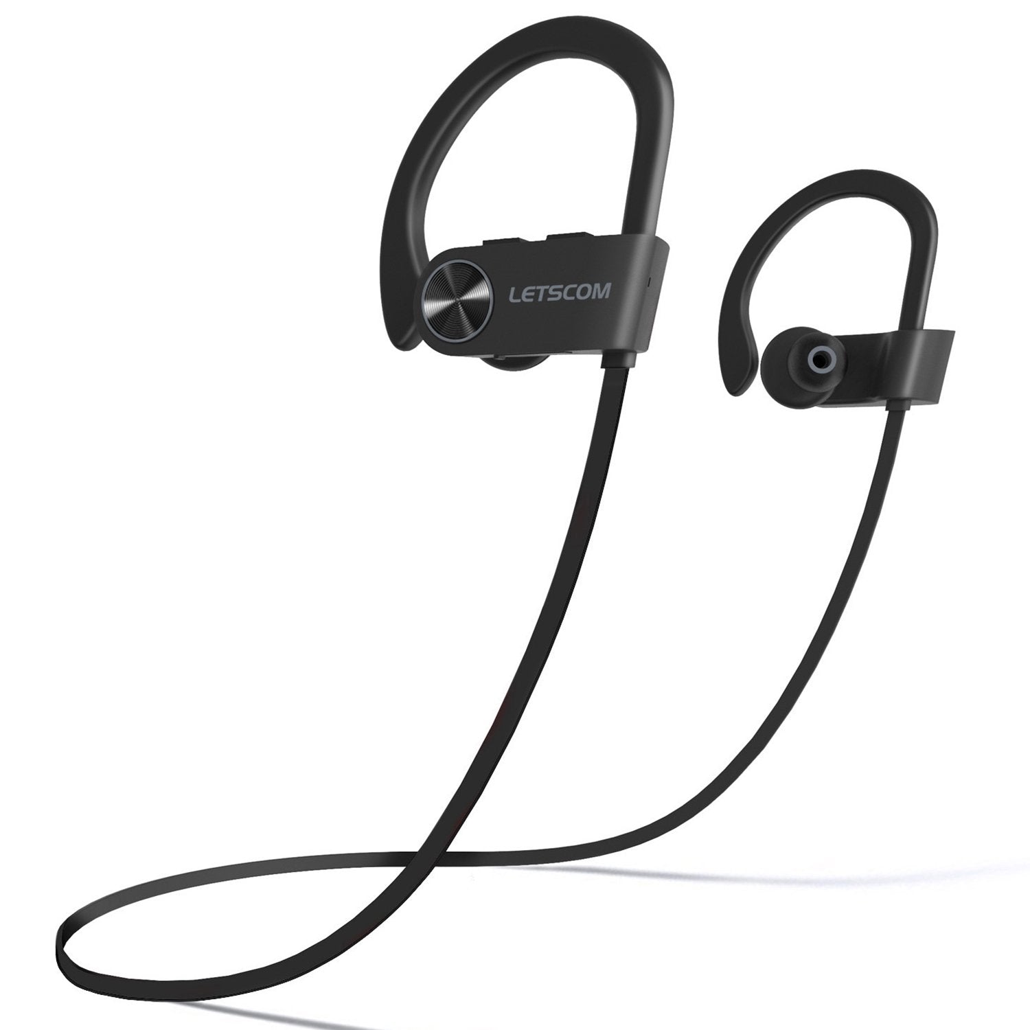 LETSCOM U8I Bluetooth Headphones V5.0 IPX7 Waterproof with HiFi Bass, Gray