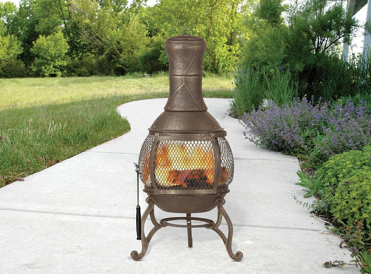 Deckmate Corona 3 Ft. High Outdoor Steel Chimenea Fireplace Model 28063