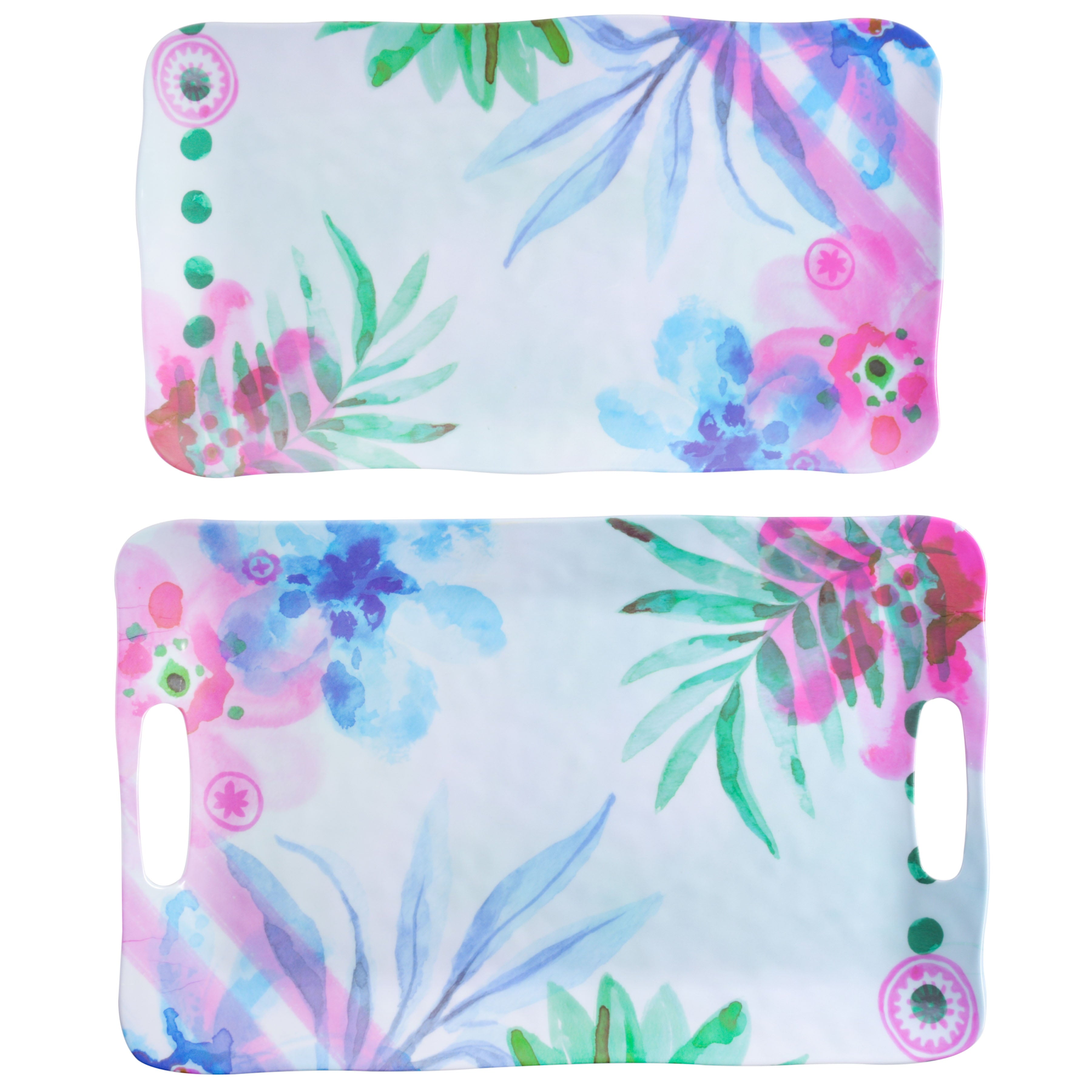Spice by Tia Mowry 2 Piece Decorated Melamine Serving Trays