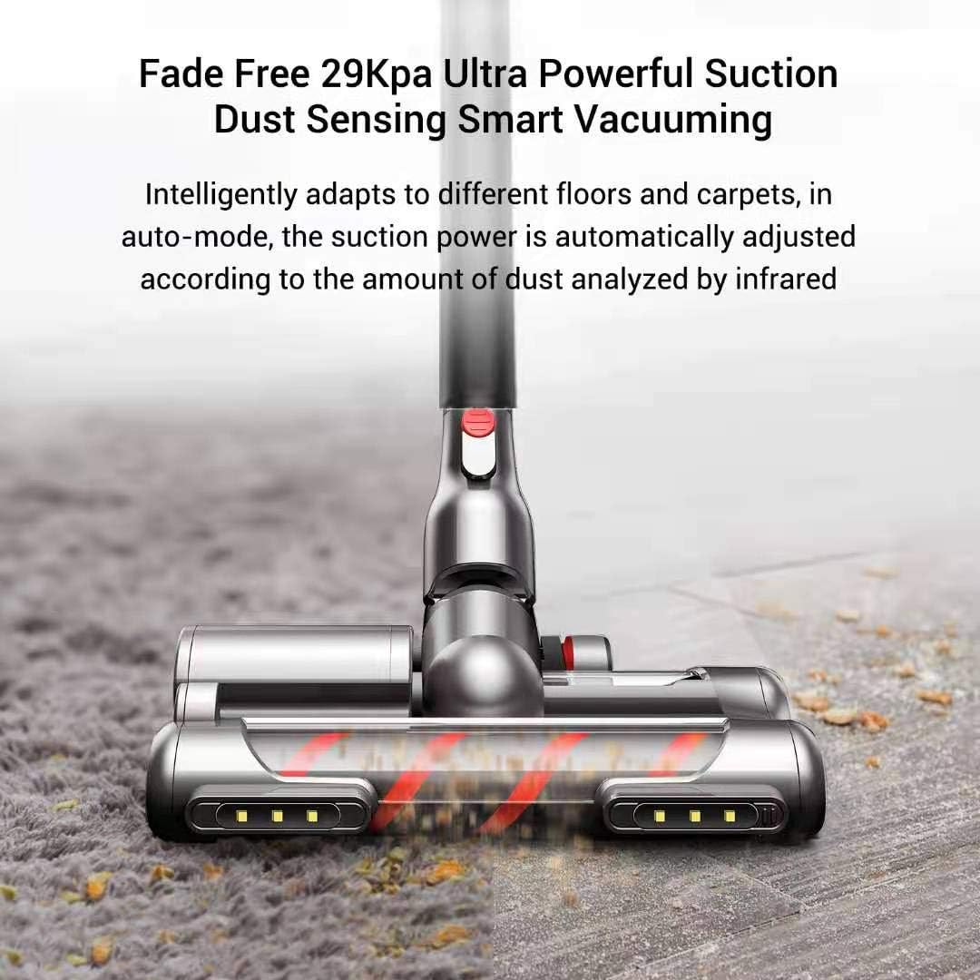 PUPPYOO Cordless Vacuum Cleaner T12 Mate, Powerful Suction Double Cleaning for All Surfaces