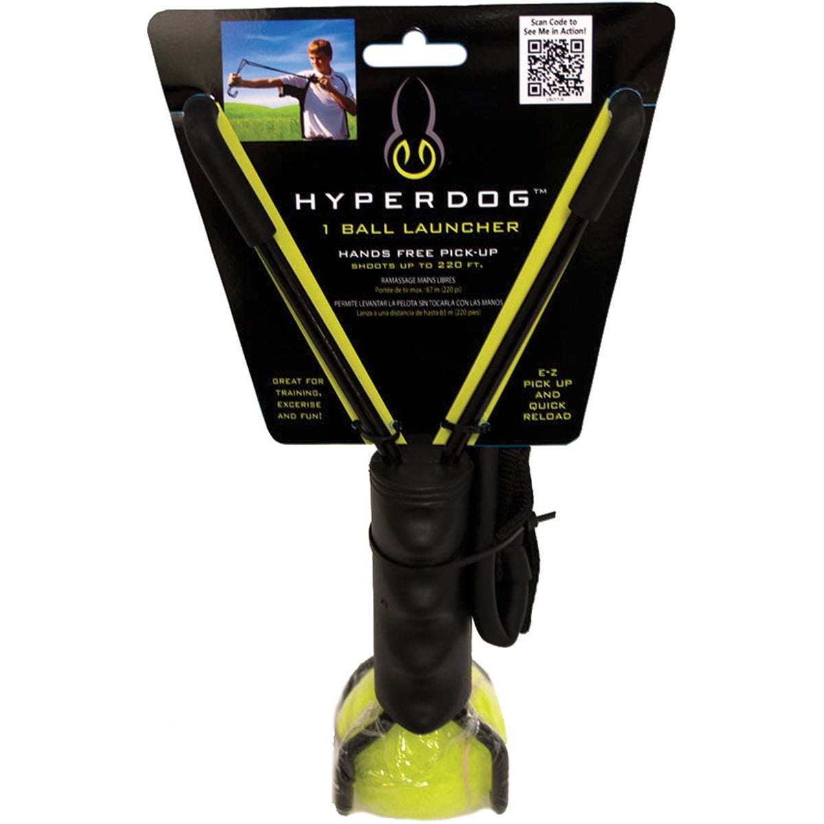 Hyper Pet Hands Free Pick Up Dog Ball Launcher, Black