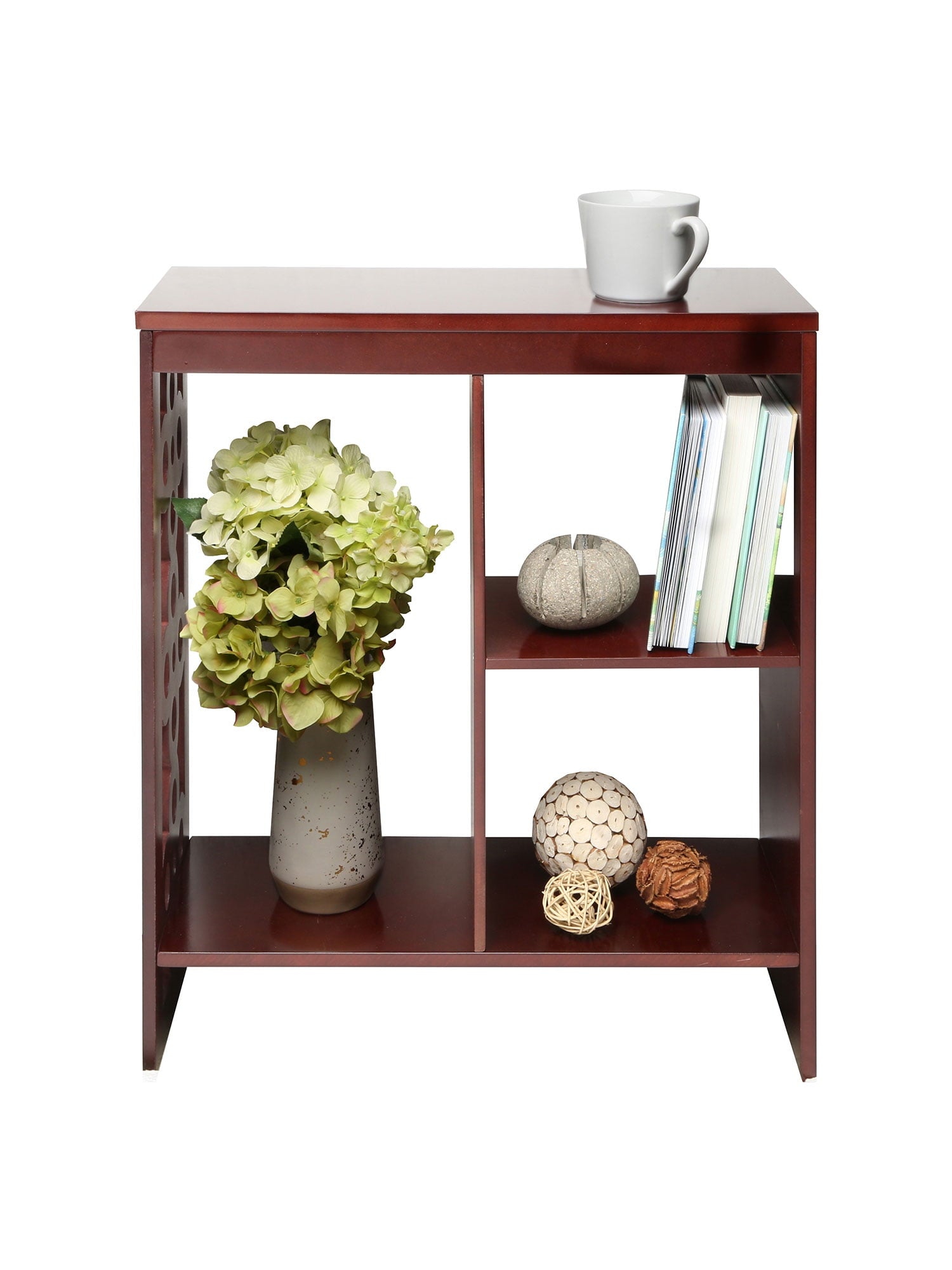 ETNA Products ETNA Slim End Table with Shelves, Narrow Side Table with Storage