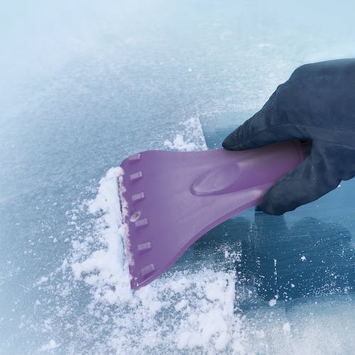Snow Joe Jumbo Telescoping Snow Broom + Ice Scraper, Purple
