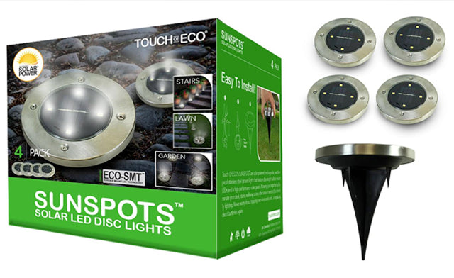Touch Of ECO Solar SUNSPOT 4-Pack Disc Lights