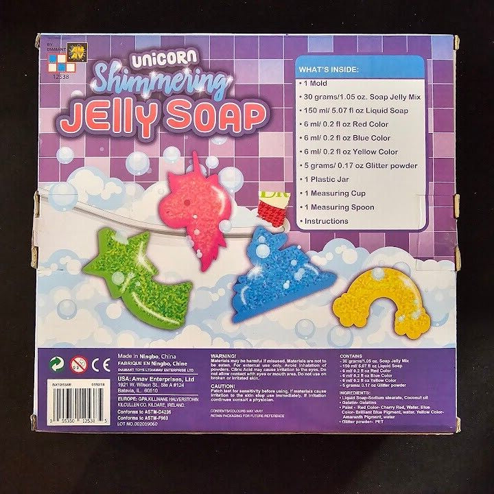 AMAV Unicorn Shimmering Jelly Soap Kit Mix & Mold Soaps