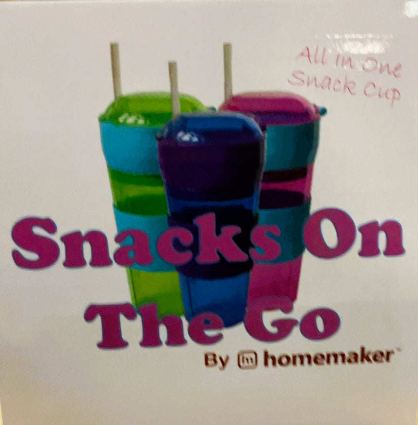 Snacks on the Go Cup, 20 oz, Assorted Colors, 12 Pack