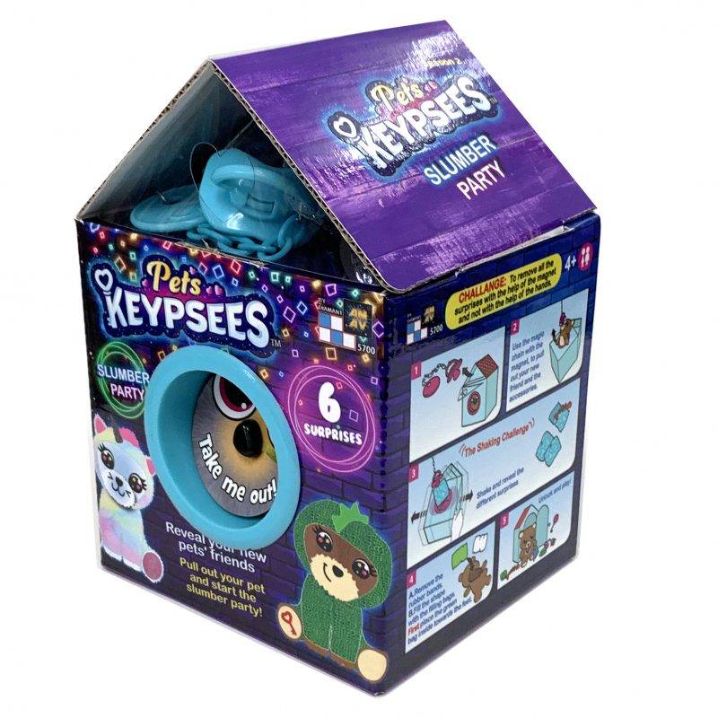Pet Keypsees Slumber Party Plush with House and accessories, Collect them all