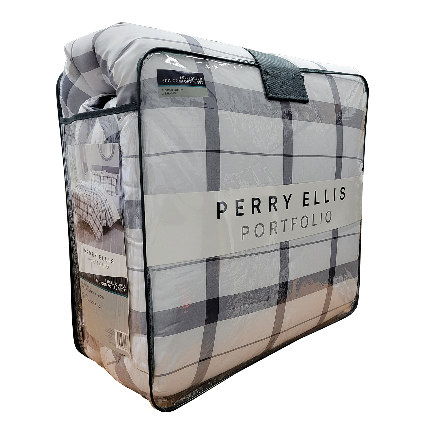 Perry Ellis Full/Queen Grey/White 3-piece bedding