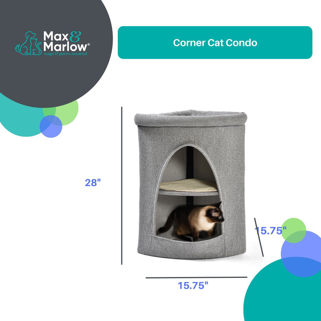 Max & Marlow 3-Level Space Saving Corner Cat Condo